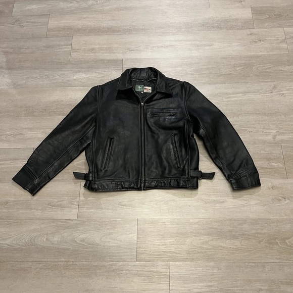 Vintage 60s 70s Steerhide Leather Highwayman Single Riders Biker Jacket - Picture 1 of 9